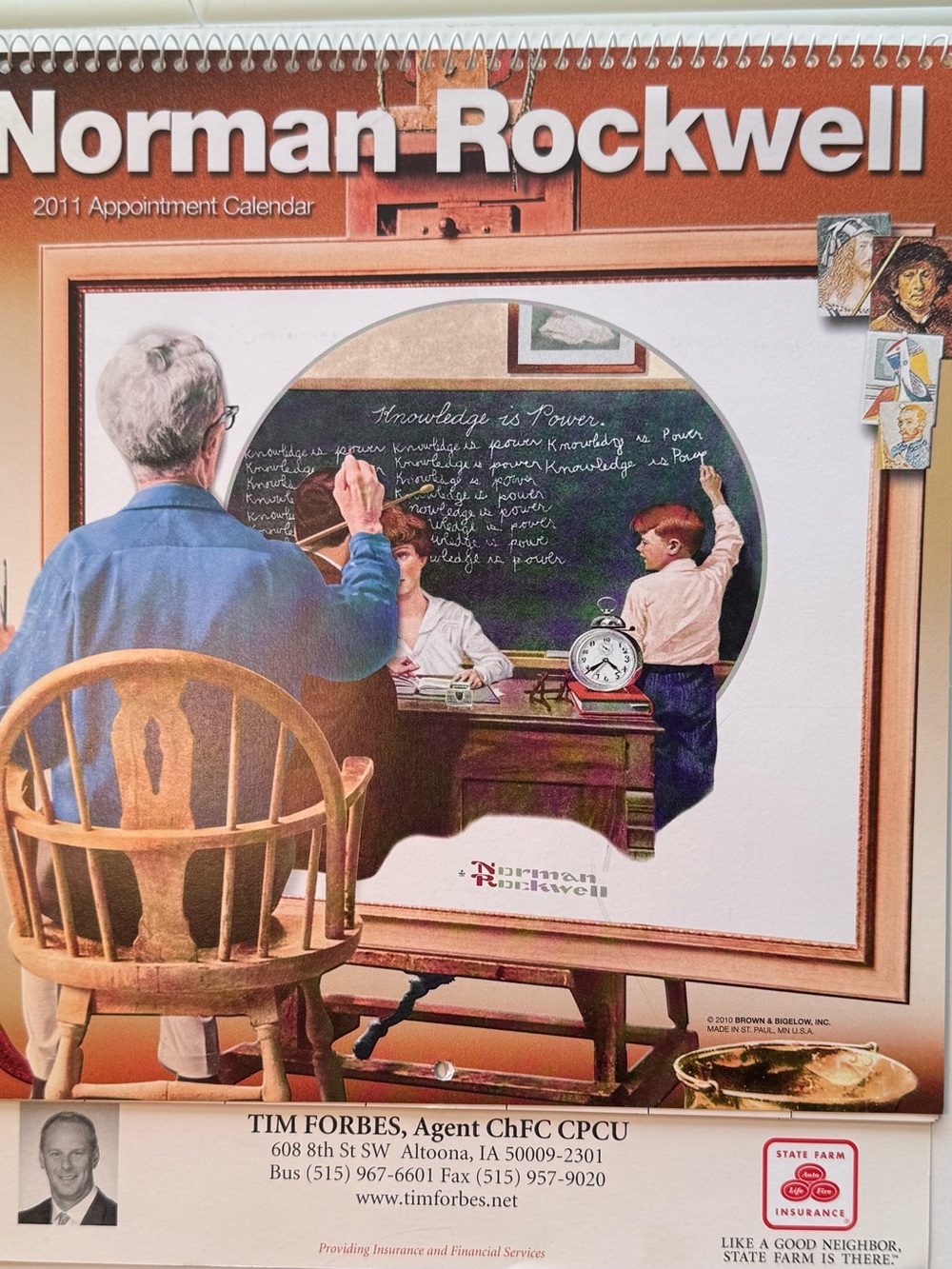 Norman Rockwell 2011 Appointment Calendar Spiral Bound Wall Calendar/
Used